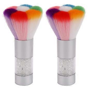 2 Pcs Nail art Staub Pinsel Entferner Nagel Pulver Für Acryl Gel UV Nagel