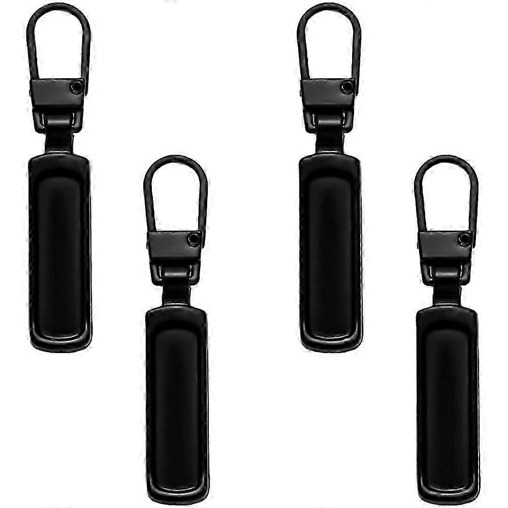 Metal Replacement Zipper Pulls, Detachable Durable Snap-on Repair Set for Bags Clothes Backpacks, 4 Pack
