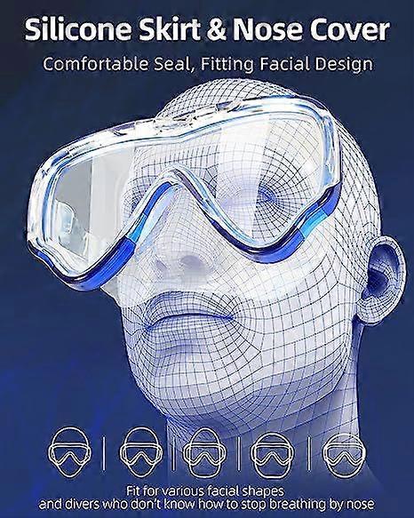Lunettes De Natation Enfant 4-16 Ans – Grande Monture HD, Anti-buée, Cache-nez En Silicone