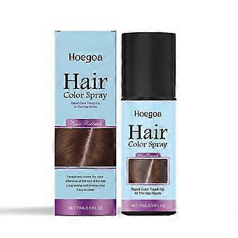 Spray de retoque de cor temporário Hoegoa (castanho claro) - Longa duração, fácil de remover, portátil, suave e natural para manutenção diária da cor do cabelo.