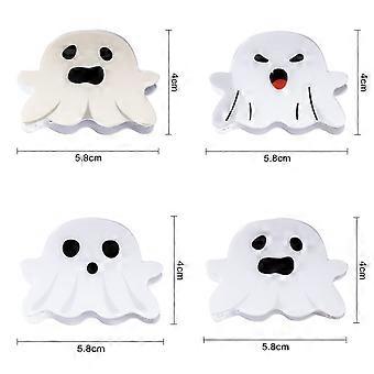 4pcs Halloween Cute Ghost Shape Hair Pin Thick Thin Anti-slip Hair Barrettes Halloween Hair Clip Hair Accessories