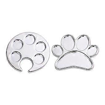 2 stks Nail Art Kleur Mengpaneel Draagbaar Manicure Tool Creatieve Valse Nagel Display Plaat Multifunctionele Nagel Tray voor Home Store Vrouw (Zilver)