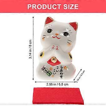 1Pc Adorable Fortune Cat Adornment Ceramic Fortune Cat Ornament Household Decor