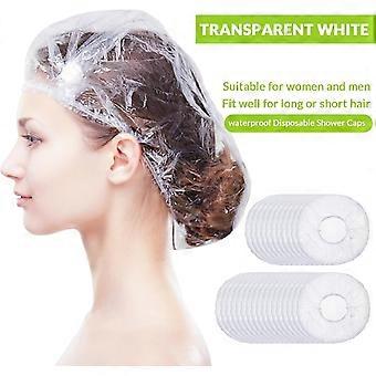 2000 Pcs Disposable Waterproof Shower Caps Elastic Large Thick Plastic Clear Bath Covers For Hair Care