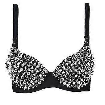 2026 goal Sexy Lingerie Underwear Spike Rivet Dance Bra Metallic Punk Style Push Up Steampunk Bras Top