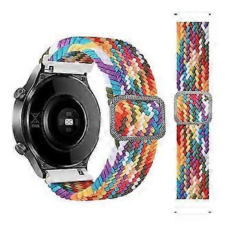 Adjustable Nylon Braided Elastic Watch Band Compatible with Huawei Watch 3 and 3 Pro, Rainbow, Soft Breathable