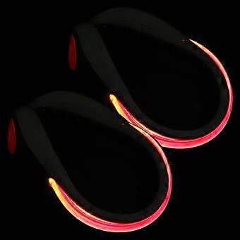 Night Running Shoe Clip Light Clip on Shoes Safety 1Pair Red Plastic