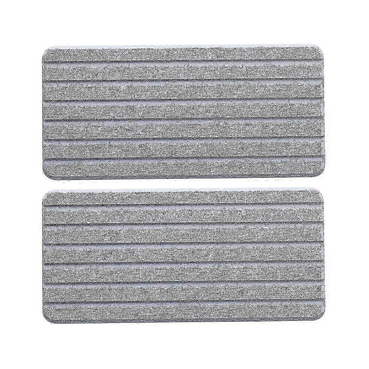 2 Pcs Water Absorbing Diatomite Coasters Rectangle Grooved Design