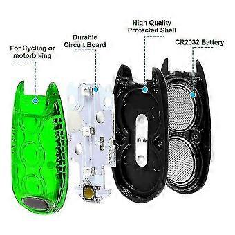 15 luces LED estroboscópicas verdes intermitentes con clip, de alta visibilidad, para ciclistas, corredores y peatones.