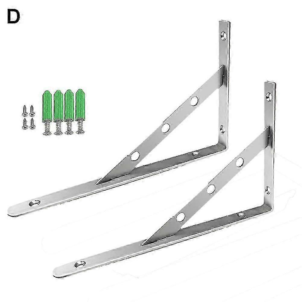 2pcs Wall Mount Metal Diy Folding Table Triangle Angle Shelf Bracket Support