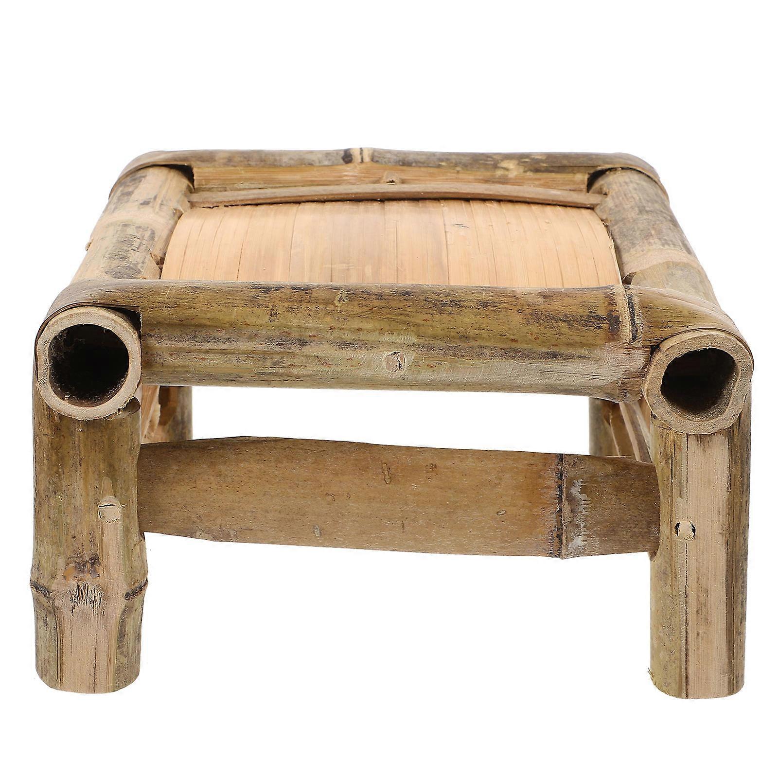 Bamboo Stool Comfortable Low Stool for Bathroom 3Pcs Multi