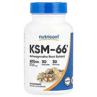 2 x Nutricost, KSM-66, Ashwagandha Root Extract, 600 mg, 30 Capsules