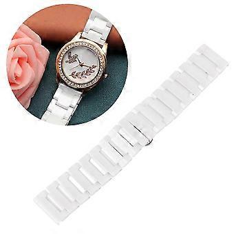 Flat Mouth Ceramic Watchband Fashion Men Watches Accessories White Ceramic Watch Strap Chic Men Watch Band White