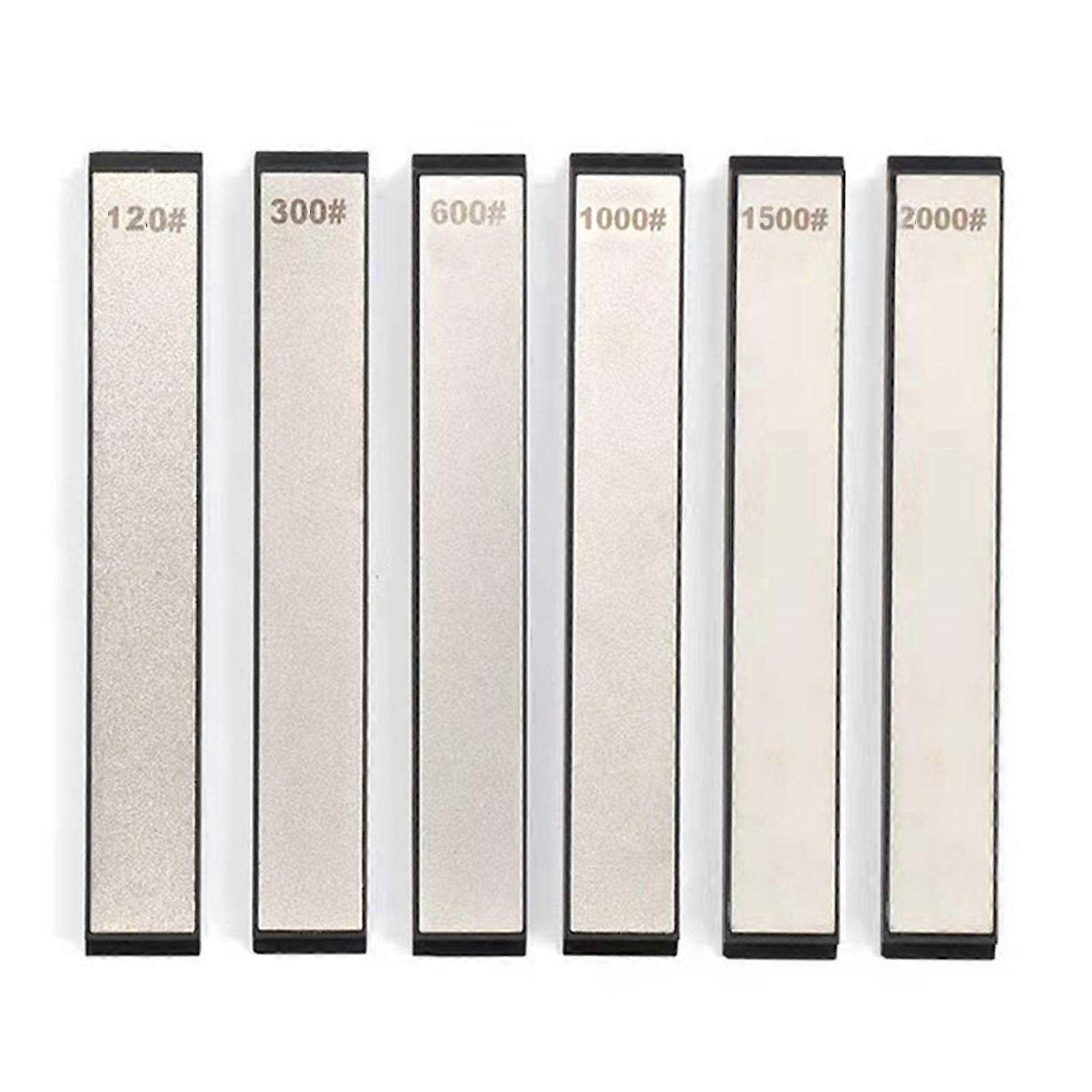 Diamond Stone Whetstone 6 Pcs Knife Sharpener Set Fixed Angle Professional Kitchen Sharpening Kit