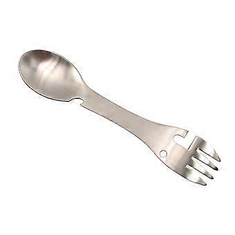 Fork Spoon Bottle Opener Stainless Steel Multifunctional Tool for Camping Portable