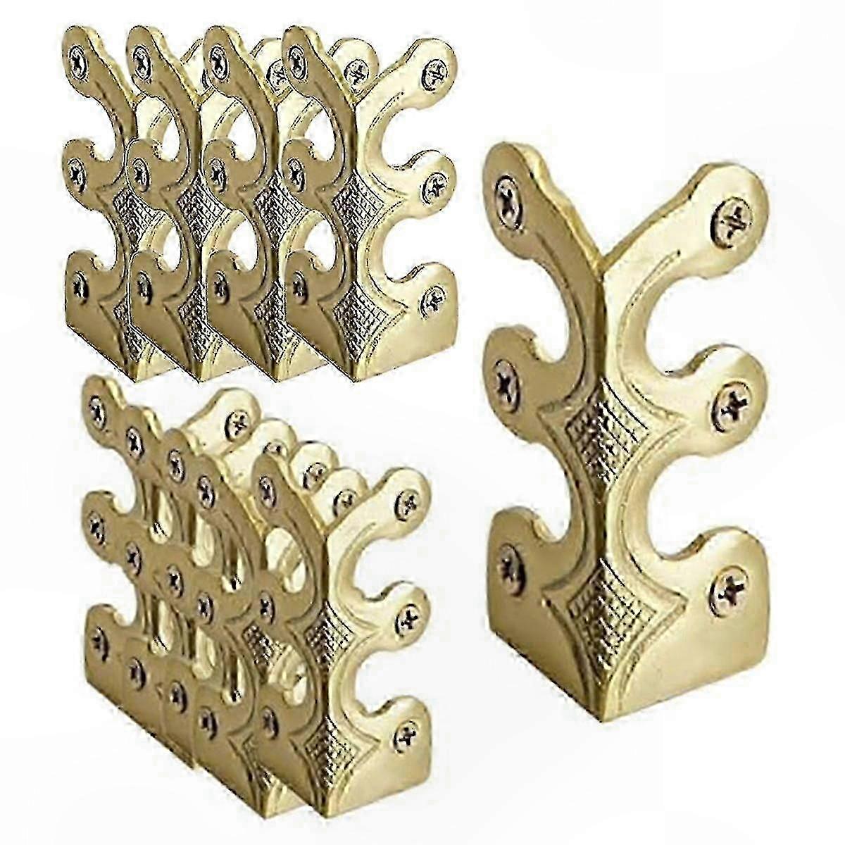 10-Pack Solid Brass Corner Protectors for Baseboards and Skirting Boards