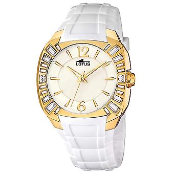 Relógio lotus para mulheres quartzo analógico com pulseira de borracha 15763/B