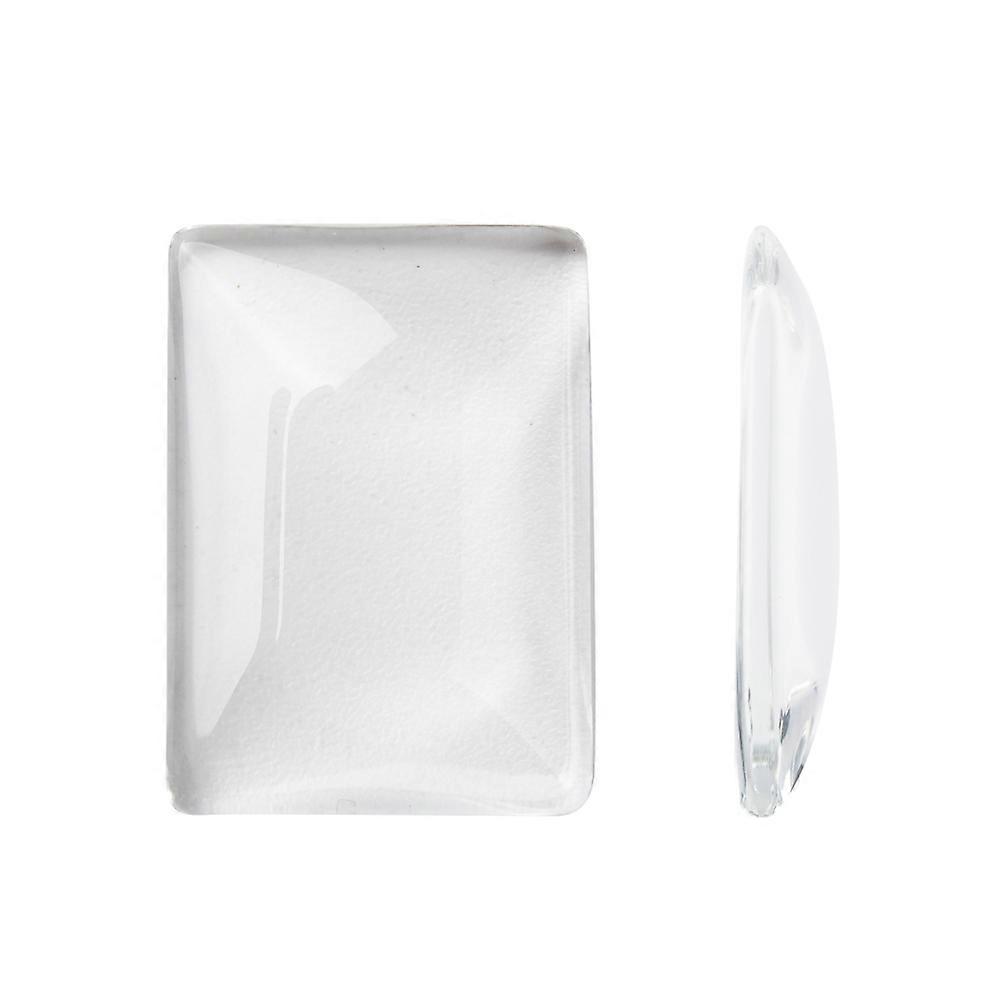 100pcs Transparent Rectangle Glass Cabochons Clear 25x18x5mm