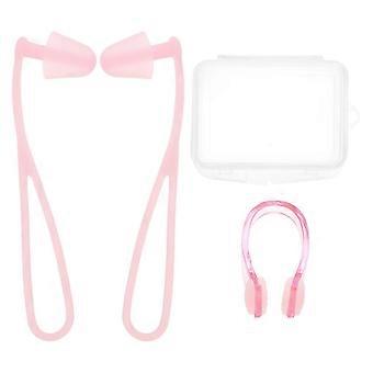 Swim Nose Clip and Ear Plugs Set, Silicone Plastic, Waterproof for Adults Teens, Swimming Bathing Diving Water Activities