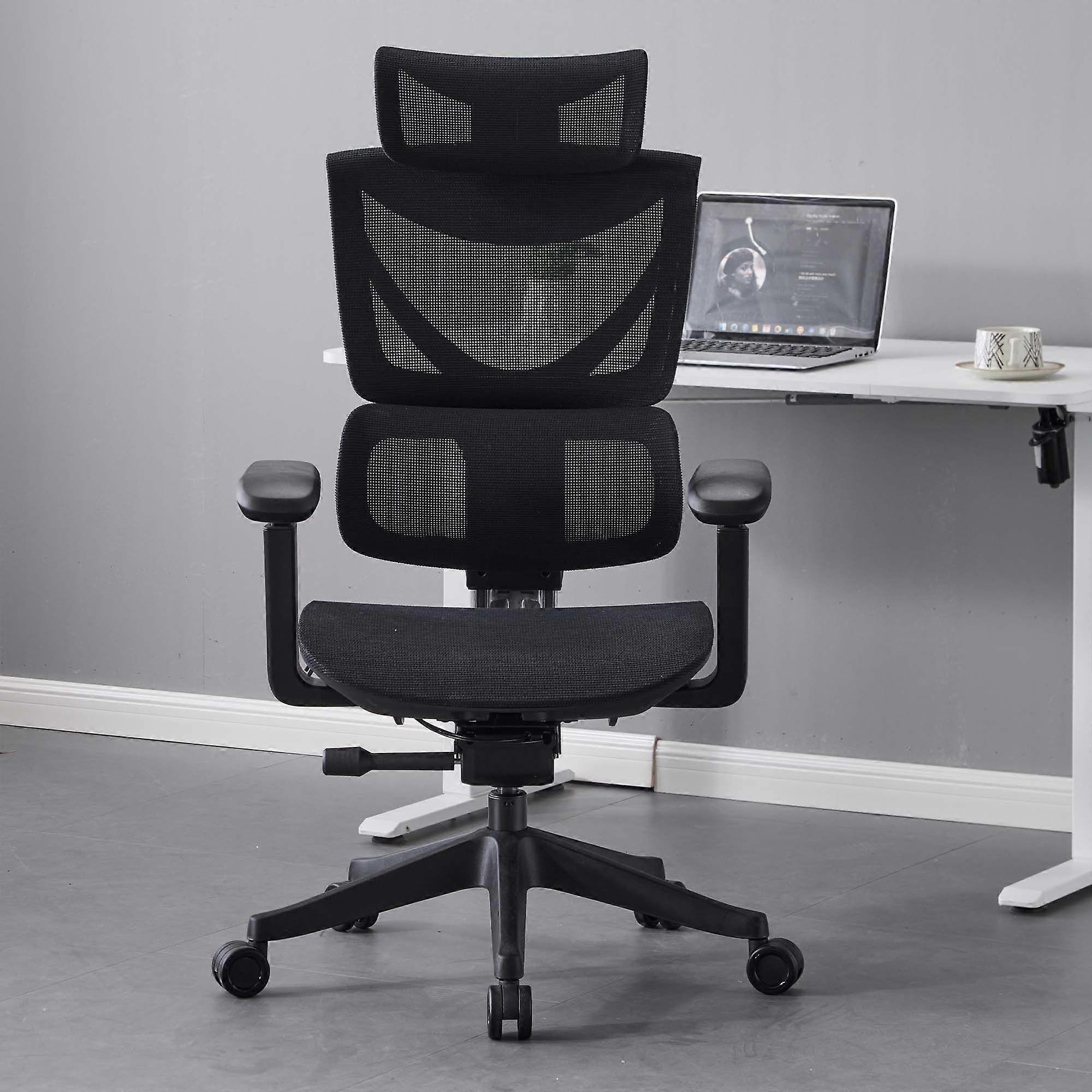 Ergonomic office chair with three-button adjustment