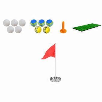 Golf Practice Mat with Balls and Tees Compact Sporting Goods Indoor for Poolside