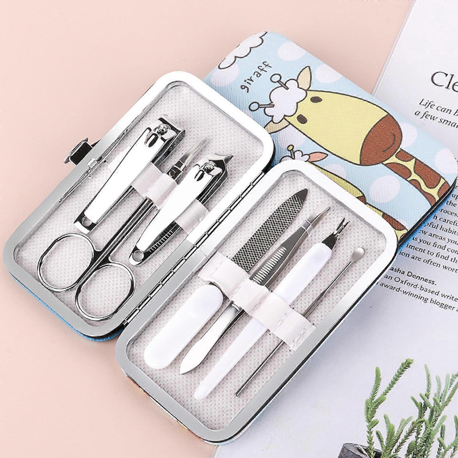 7pc Stainless Nail Set Travel Ready