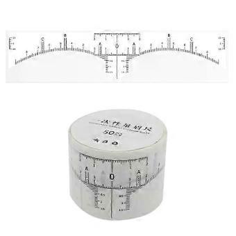 Disposable 50pcs / lot Microblading Ruler Guide Ruler Adhesive Sticker Permanent Eyebrow Makeup Eyebrow Tool