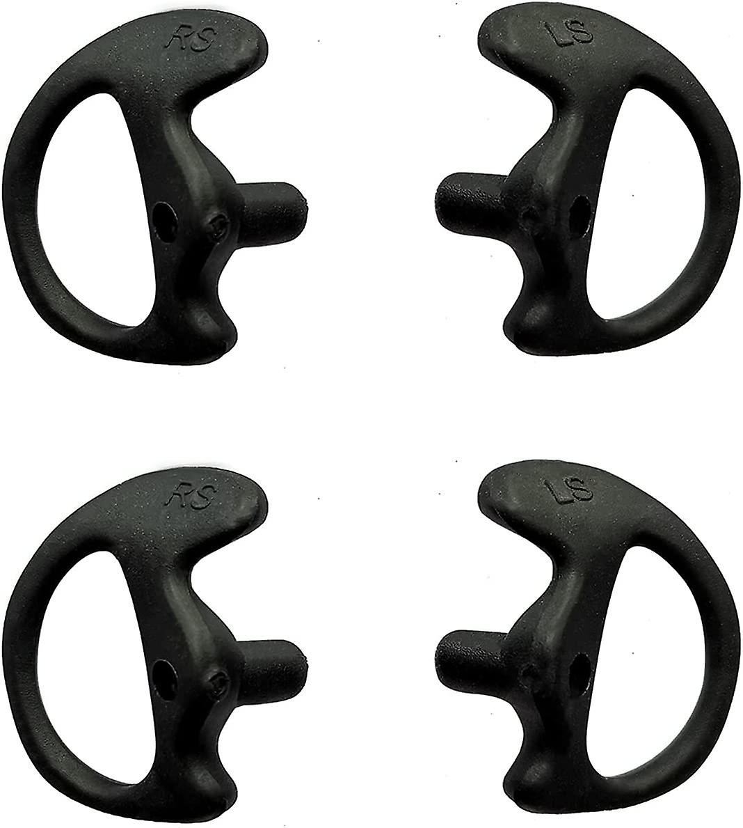 双方向ラジオイヤーモールドユニバーサル交換ソフトシリコンイヤホンインサート音響コイルチューブイヤホン2ペアカラーブラックサイズS