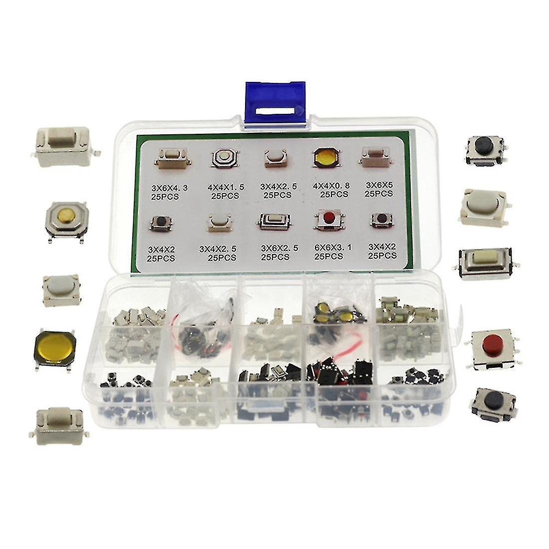 250pcs Car Remote Control Key Switch Repair Small Switch Tactile Button Switches Component Package-YUHAO