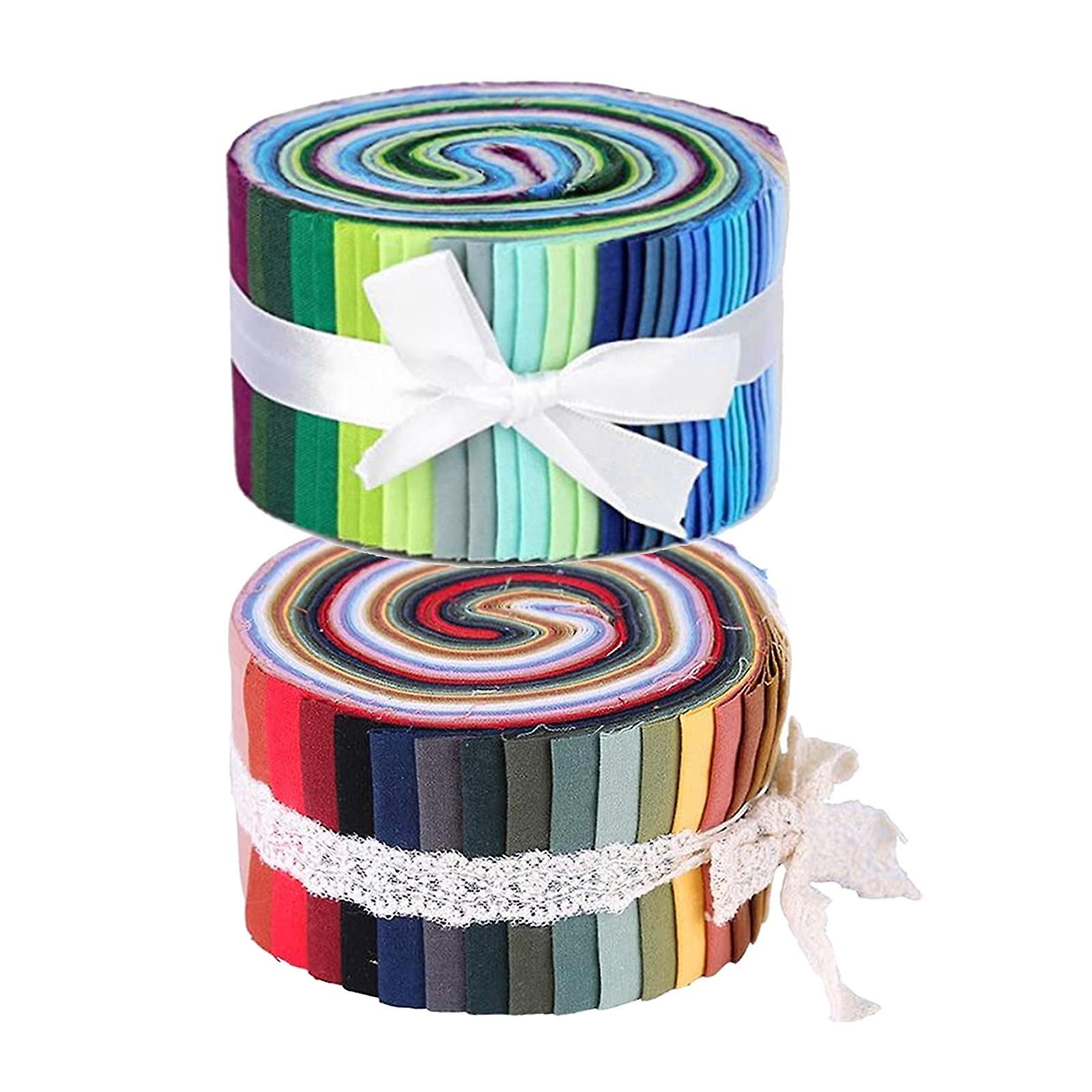 2 Rolls Up Tissu de coton Bandes Jelly Rolls Quilting Craft Fabric