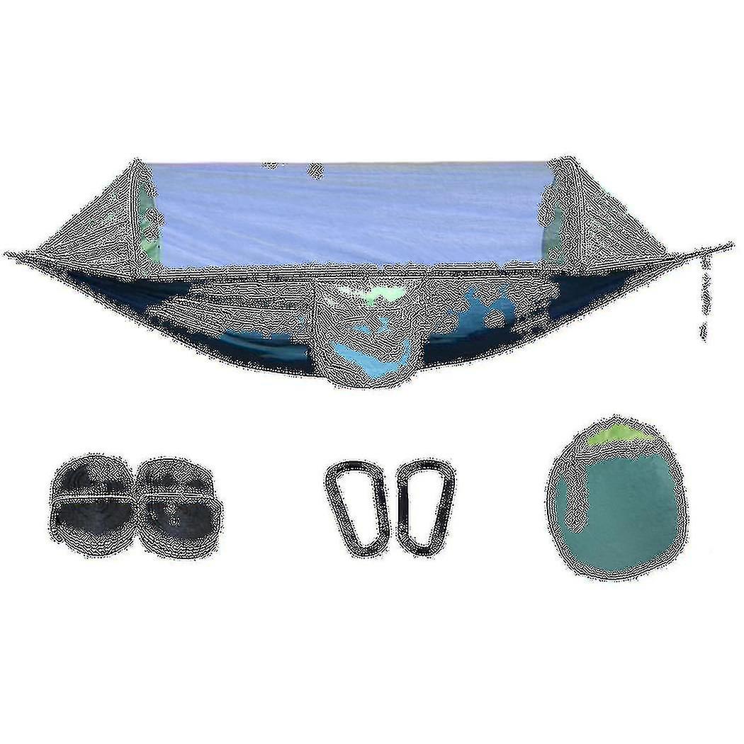 Camping Hammock With Net For Hiking Camping Green Blue