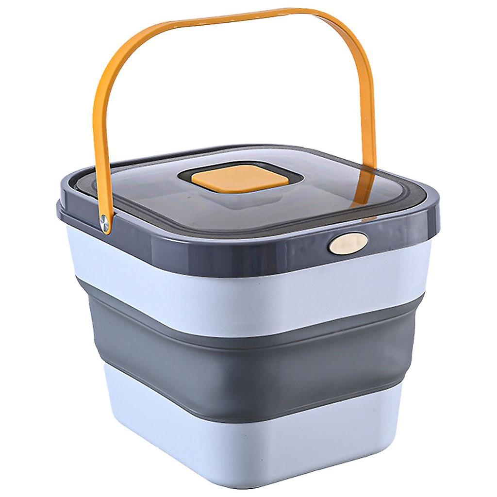 Folding Rice Container for Countertop Accessories Kitchen Grain Storage Yellow-gray