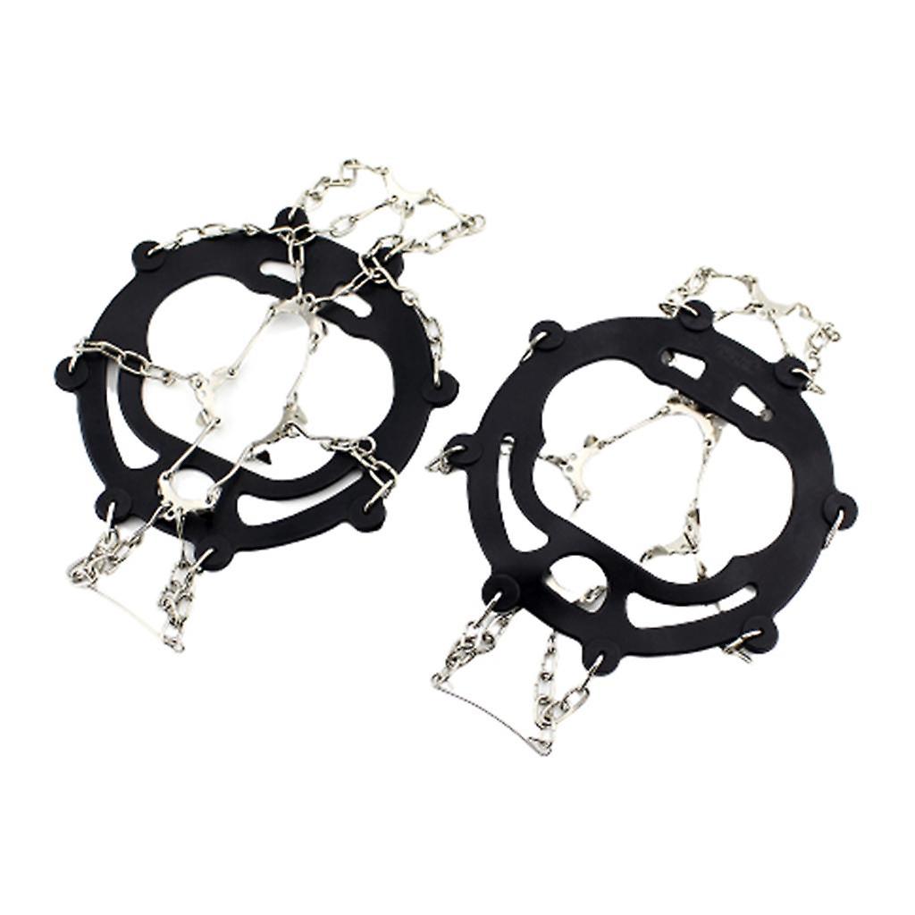 Ice Cleats Crampons Simple Traction Winter Ice Snow Grips 10 Teeth  Black_M