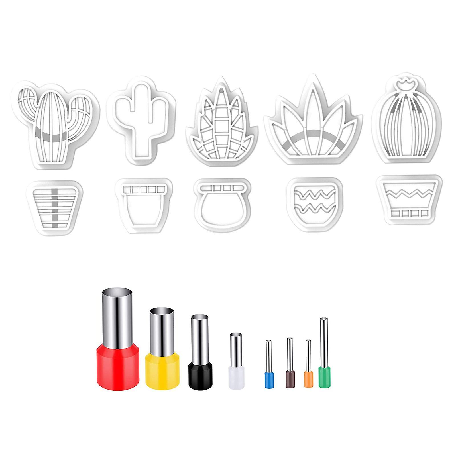 18Pcs Polymer Clay Earring Cutters Cactus for Cake Decorations Pendants White