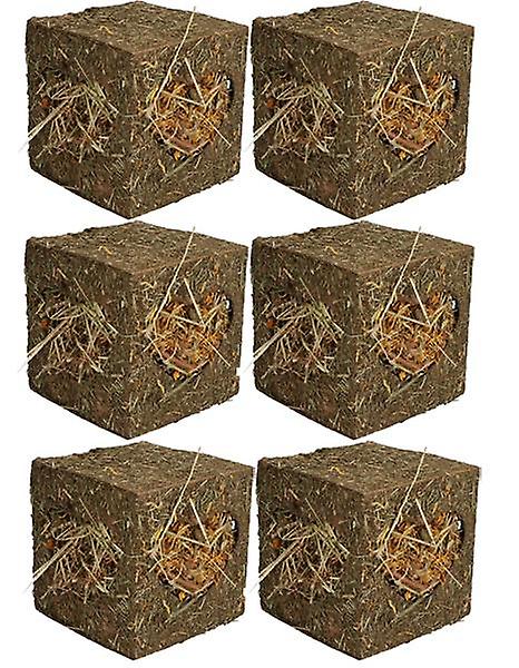 6PK Small Animal Guinea, Rabbits Boredom Breaker Large Hay Cube 20x20x20cm