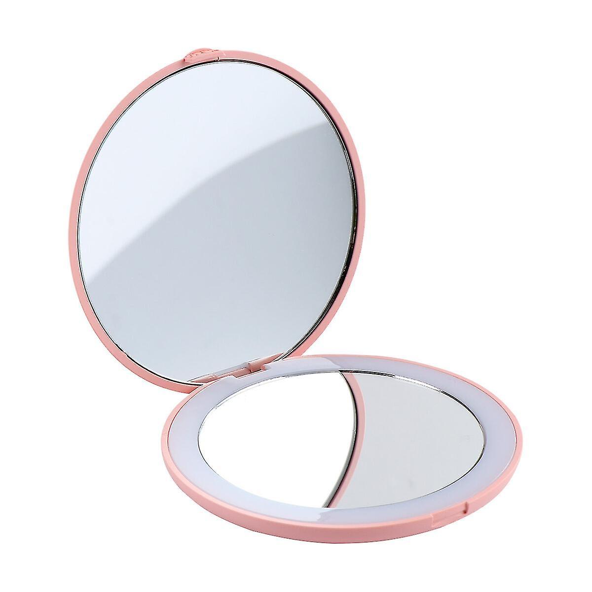 Portable 10x Magnifying Makeup Mirror Mini Led Round Mirror Travel Mirror
