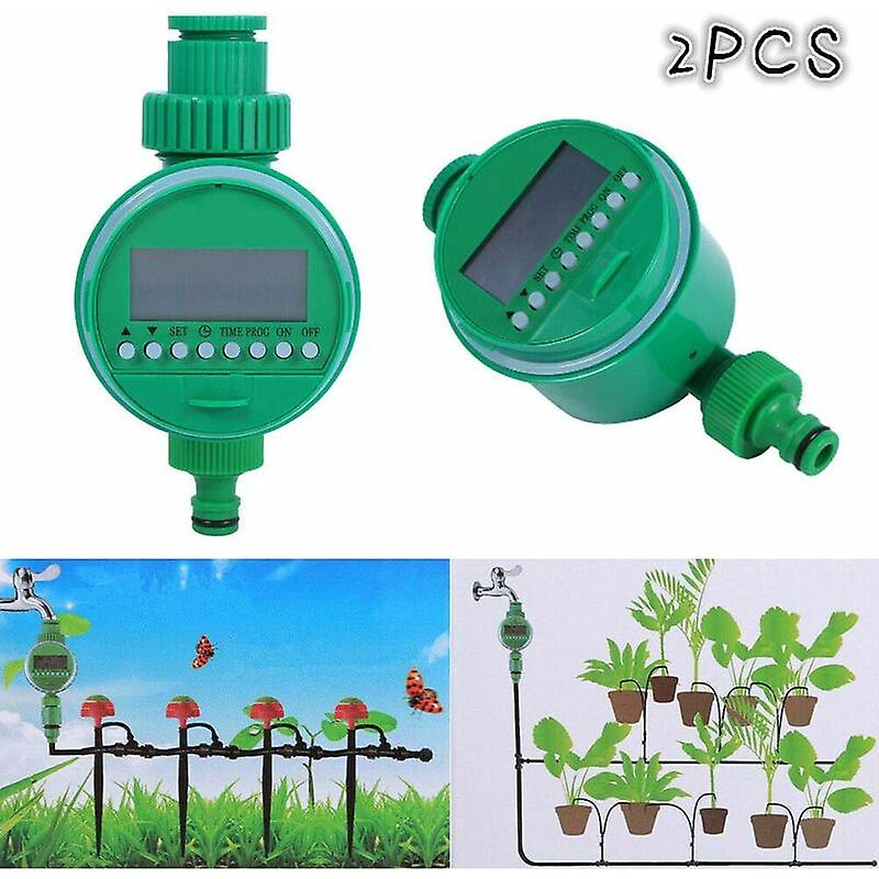 2pcs Automatic Electric Water Timer Water Timer with Digital Display for Lawn Garden (2pcs)