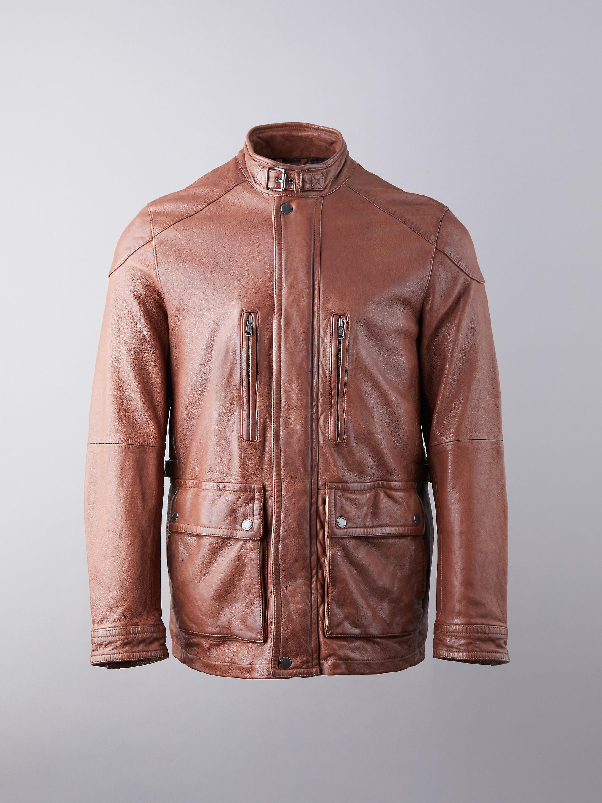 Scafell Leather Jacket in Chestnut