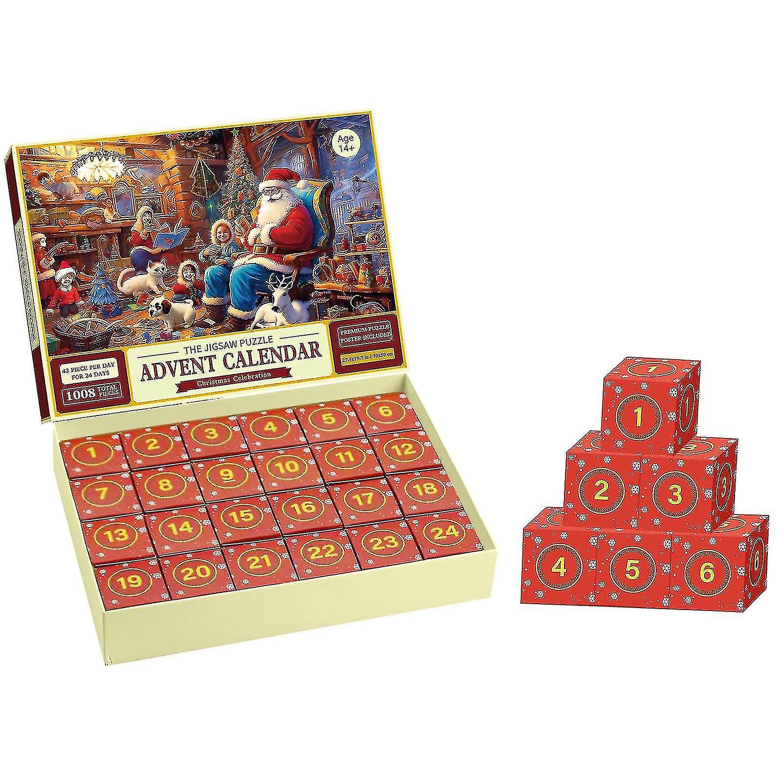 Advent Calendar 2023 Christmas Puzzle - Fireside Christmas Holiday Puzzles For Adults Kids, 24 Part 1008 Piece Puzzle Ch