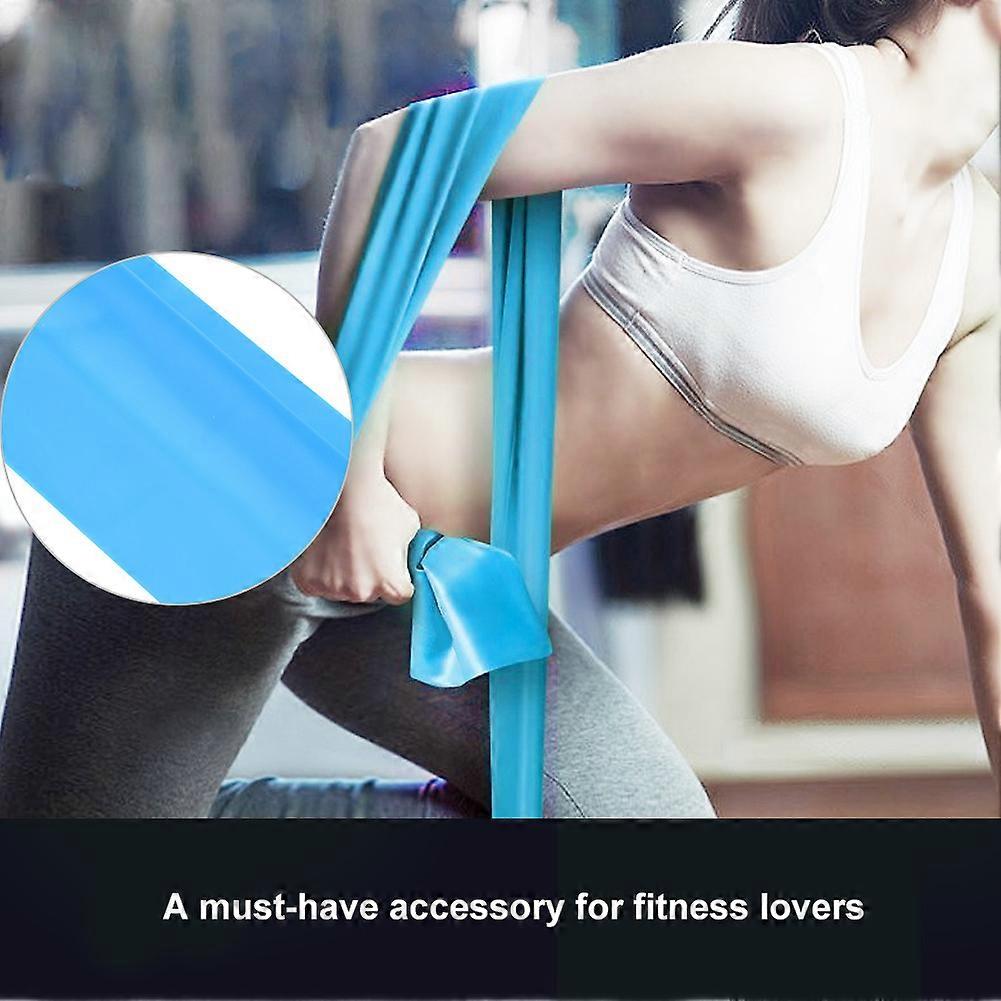 2m Elastic Stretch Yoga Strap Fitness Elastic Band Fitness Exercise Belt Accessory(Light Blue)