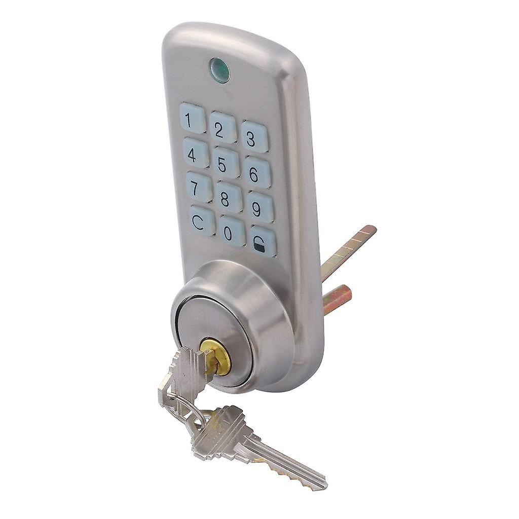Digital Push Button Door Key Pad Lock Merchanical Doorlock Set-Silver