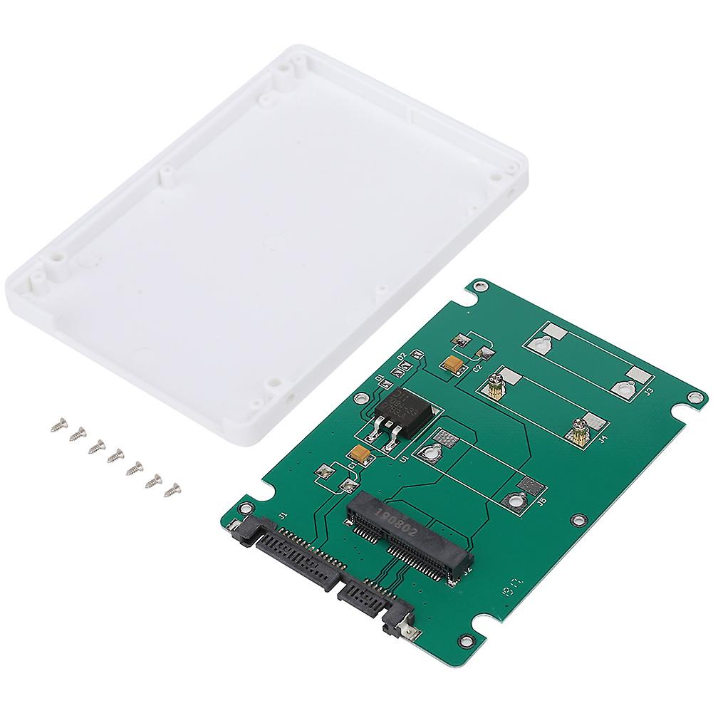 Mini Pcie/m SATA SSD to 2.5inch SATA Adapter External Laptop Hard Drive Case (White)