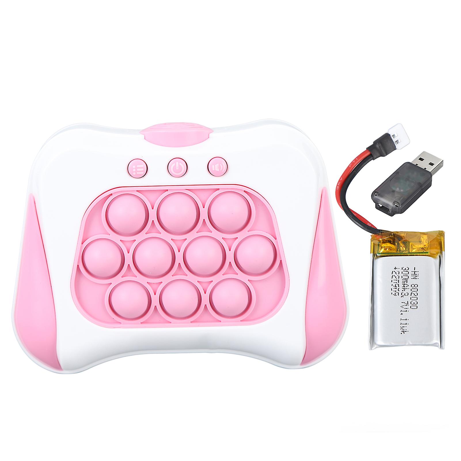 Kids Interactive Pop Push Button Game Console Stress Relief Puzzle Toy Built-in Power Battery USB Charging Portable Desig