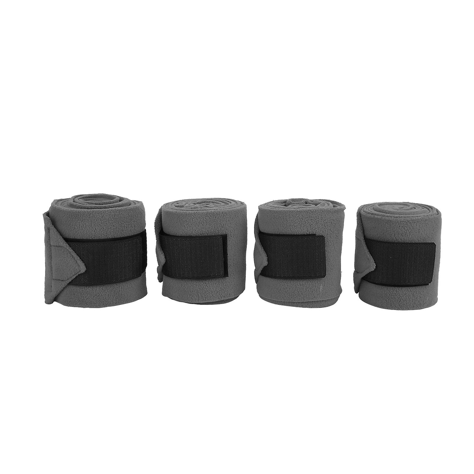 4pcs Horse Leg Wraps Self Adhesive Double Sided Fleece Bandages for Training Exercising Grey Durable Support