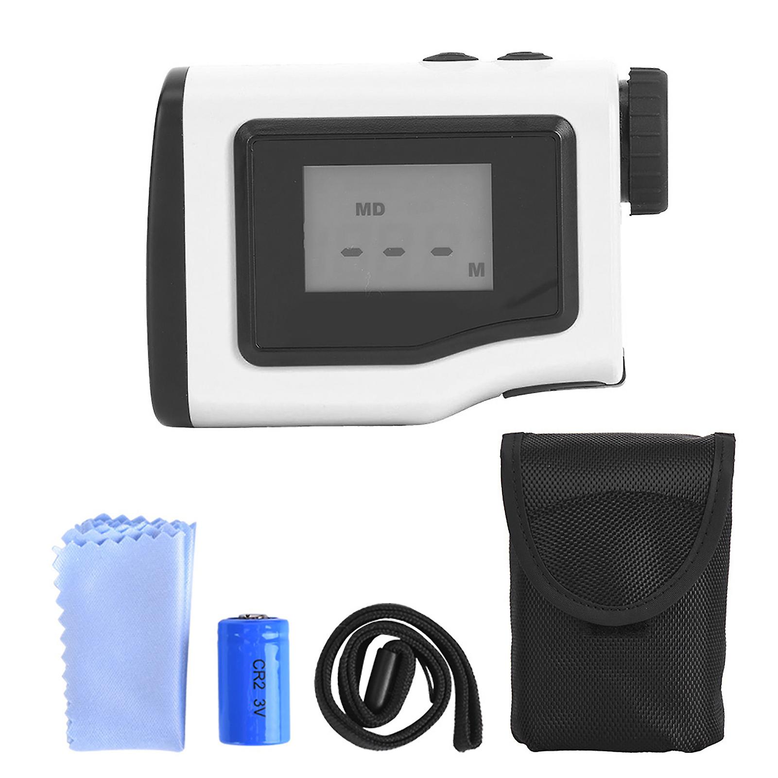 Compact Golf Laser Range Finder with HD LED Display, 6X Zoom, 5-600m Range, White