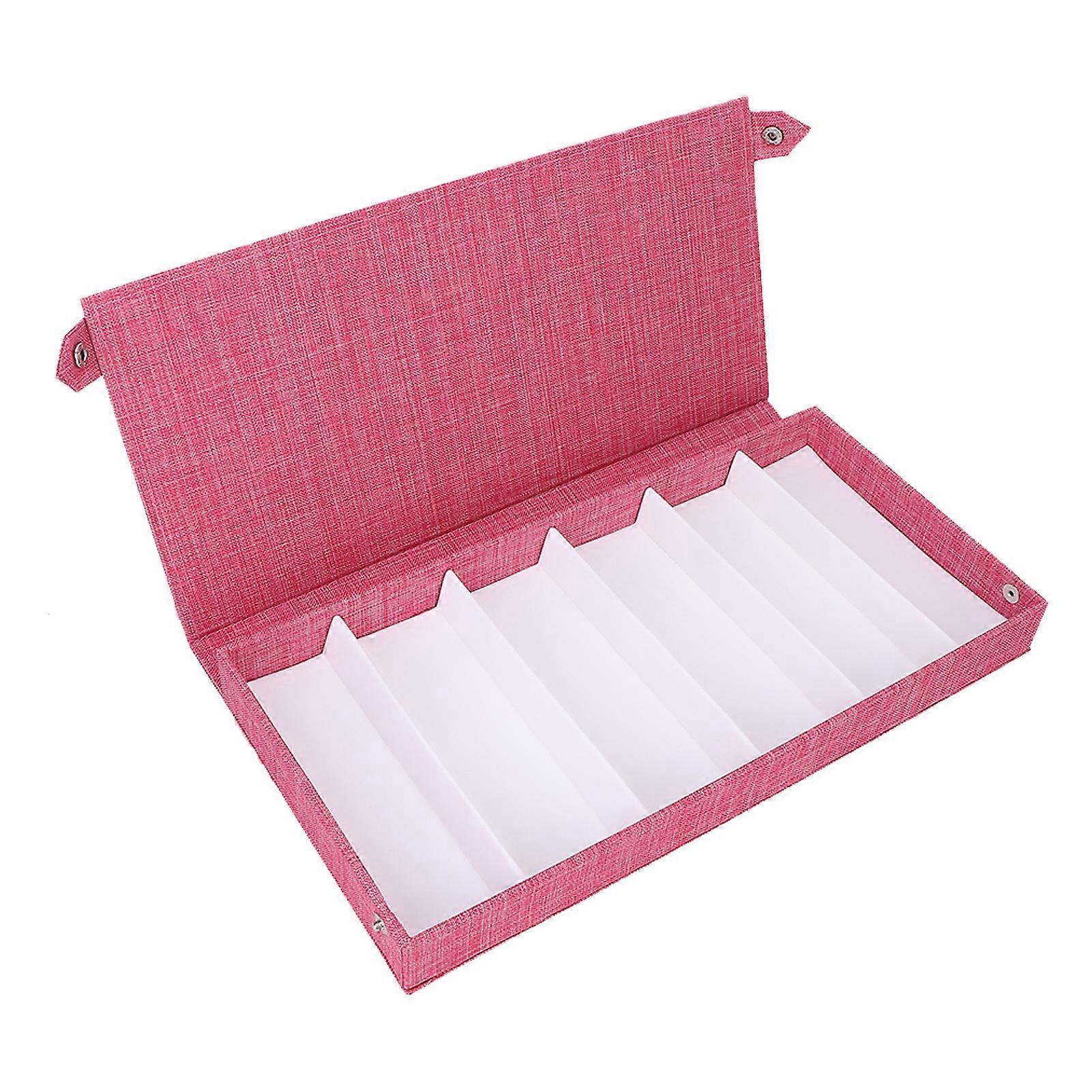 Pink Sunglasses Storage Case - 6 Grids Flocking Cloth Display Box with Scratch Prevention