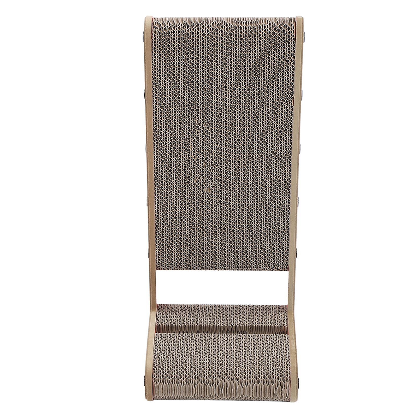 L Shape Cat Scratcher Furniture Protection Corrugated Wall Cat Scratch Pad with Ball Toy Catnip for Indoor 