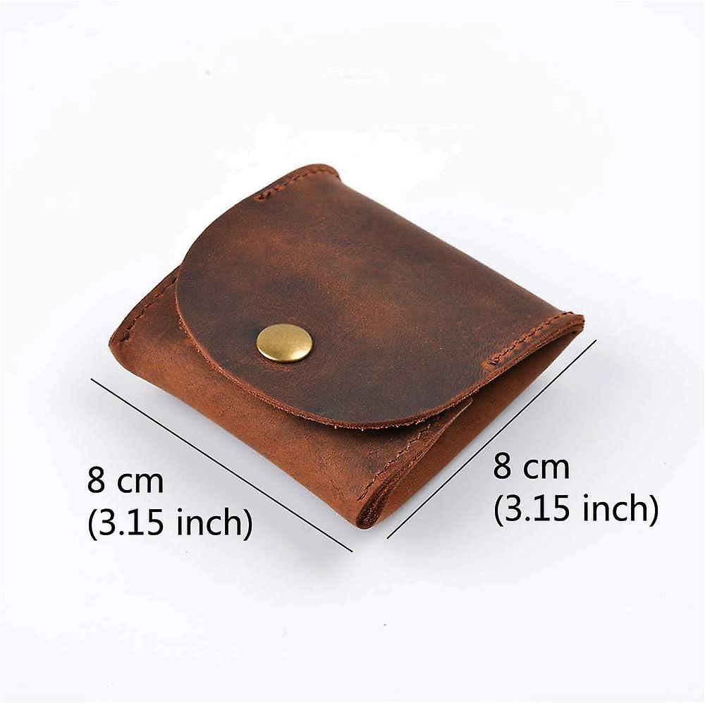 Rustic Leather Moon Pocket Coin Case Genuine Leather Squeeze Coin