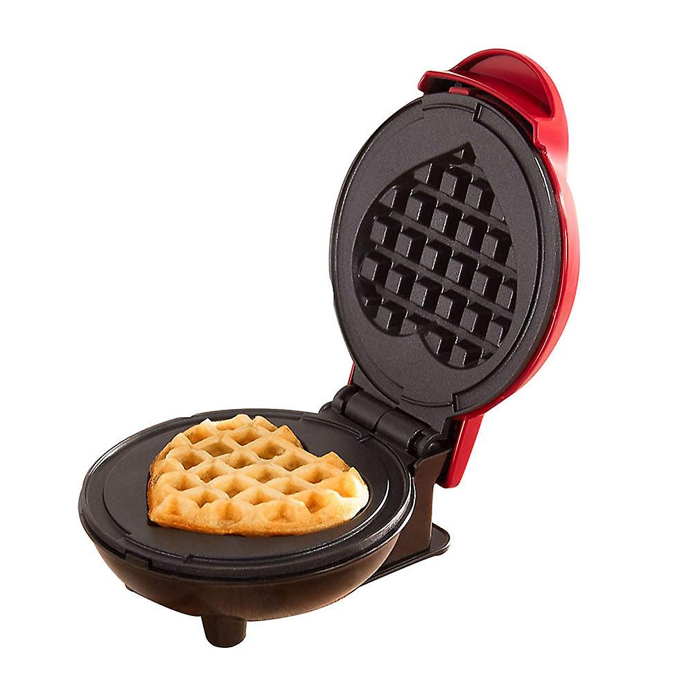 Heart Shape Red Mini Waffle Maker for Classic Stainless Steel Hou