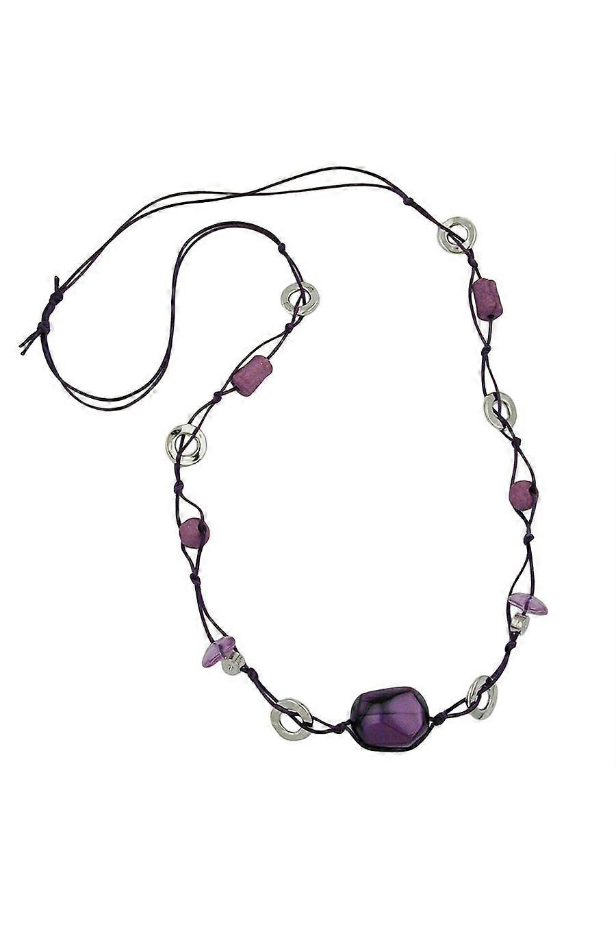 Necklace Purple Beads 90cm - Gl02583